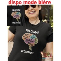 T-SHIRT brain right now camping beer or wine TS4613